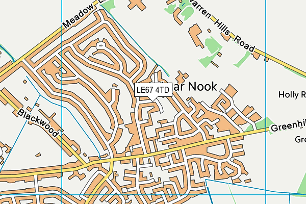 LE67 4TD map - OS VectorMap District (Ordnance Survey)