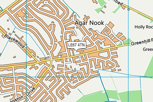 LE67 4TN map - OS VectorMap District (Ordnance Survey)