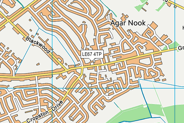 LE67 4TP map - OS VectorMap District (Ordnance Survey)