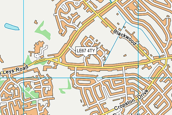 LE67 4TY map - OS VectorMap District (Ordnance Survey)