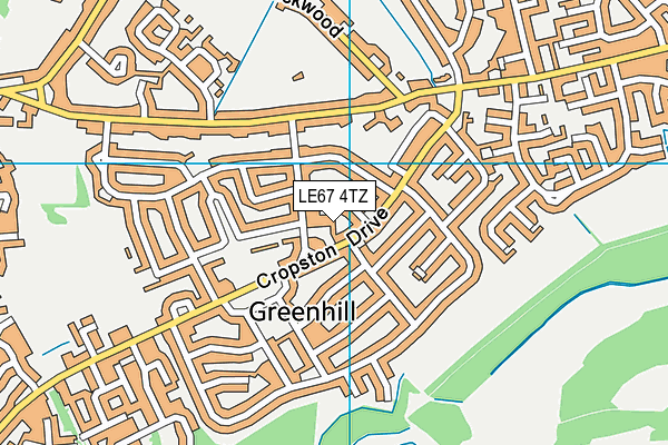 LE67 4TZ map - OS VectorMap District (Ordnance Survey)