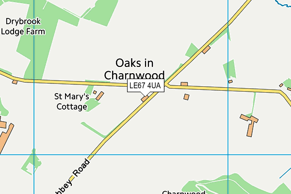 LE67 4UA map - OS VectorMap District (Ordnance Survey)