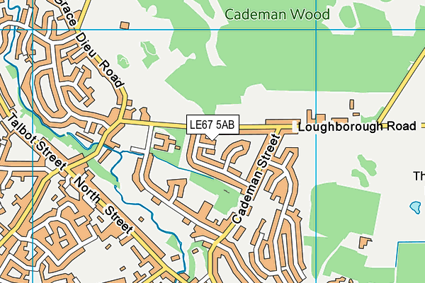 LE67 5AB map - OS VectorMap District (Ordnance Survey)