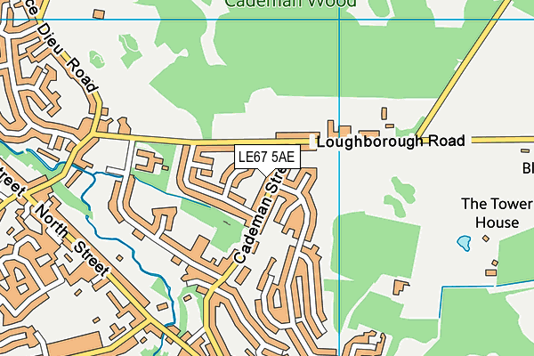 LE67 5AE map - OS VectorMap District (Ordnance Survey)