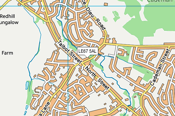 LE67 5AL map - OS VectorMap District (Ordnance Survey)