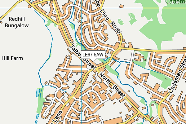 LE67 5AW map - OS VectorMap District (Ordnance Survey)