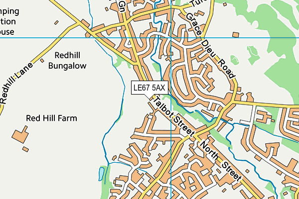 LE67 5AX map - OS VectorMap District (Ordnance Survey)