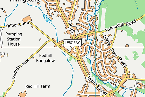 LE67 5AY map - OS VectorMap District (Ordnance Survey)