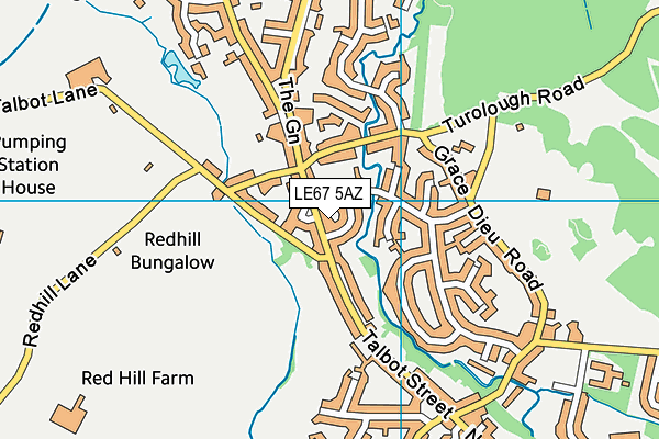 LE67 5AZ map - OS VectorMap District (Ordnance Survey)