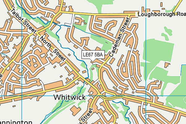 LE67 5BA map - OS VectorMap District (Ordnance Survey)
