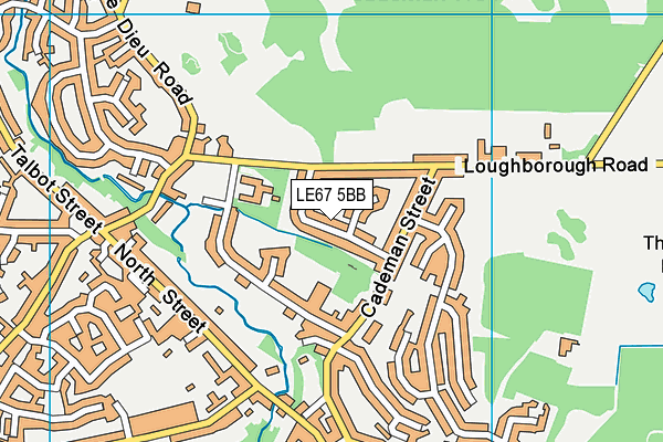 LE67 5BB map - OS VectorMap District (Ordnance Survey)