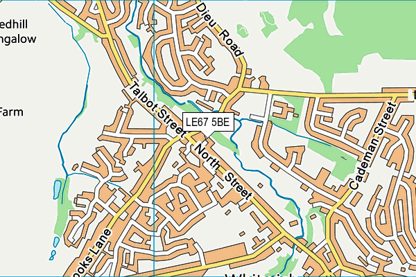 LE67 5BE map - OS VectorMap District (Ordnance Survey)