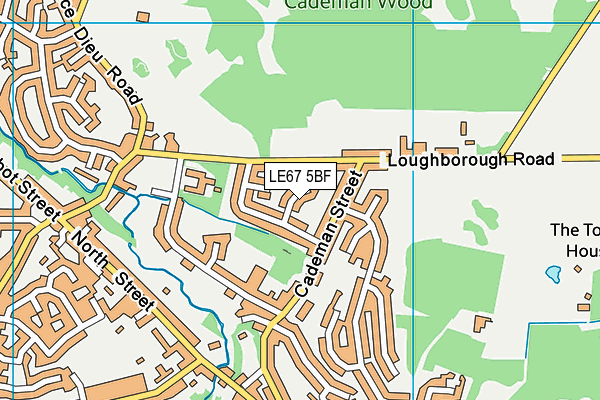 LE67 5BF map - OS VectorMap District (Ordnance Survey)