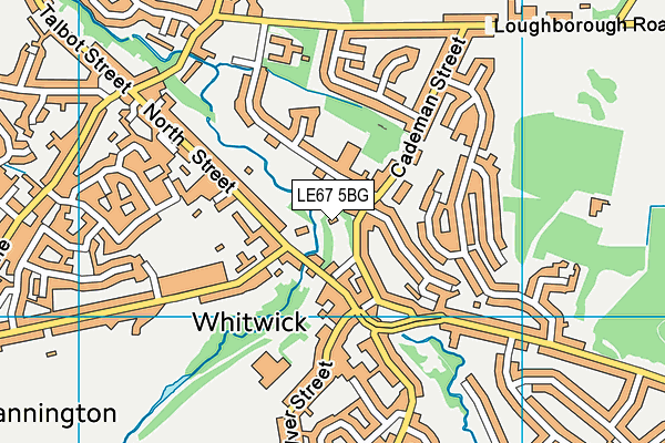 LE67 5BG map - OS VectorMap District (Ordnance Survey)