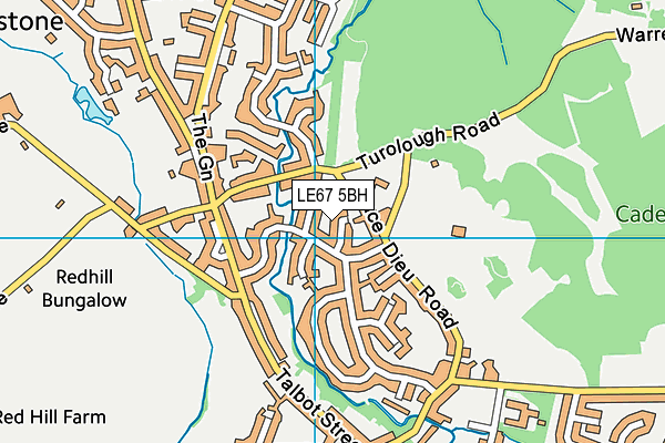 LE67 5BH map - OS VectorMap District (Ordnance Survey)