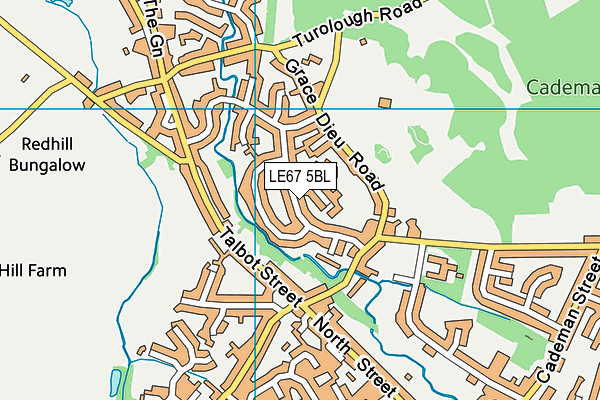 LE67 5BL map - OS VectorMap District (Ordnance Survey)