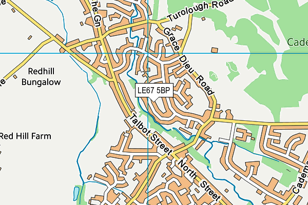 LE67 5BP map - OS VectorMap District (Ordnance Survey)