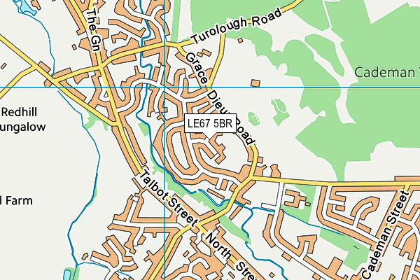 LE67 5BR map - OS VectorMap District (Ordnance Survey)
