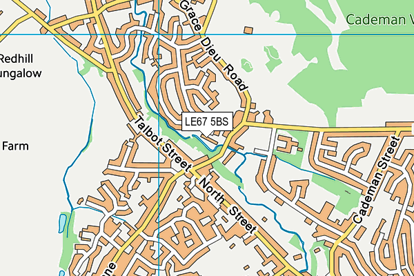 LE67 5BS map - OS VectorMap District (Ordnance Survey)