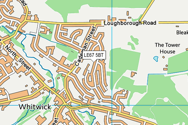 LE67 5BT map - OS VectorMap District (Ordnance Survey)