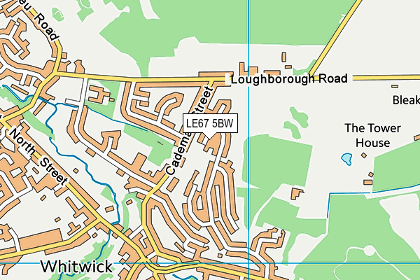 LE67 5BW map - OS VectorMap District (Ordnance Survey)