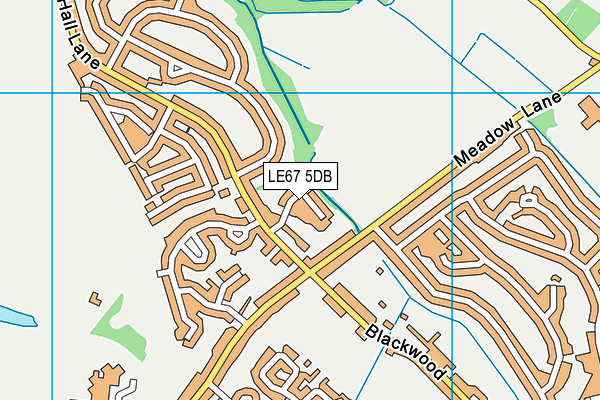 LE67 5DB map - OS VectorMap District (Ordnance Survey)
