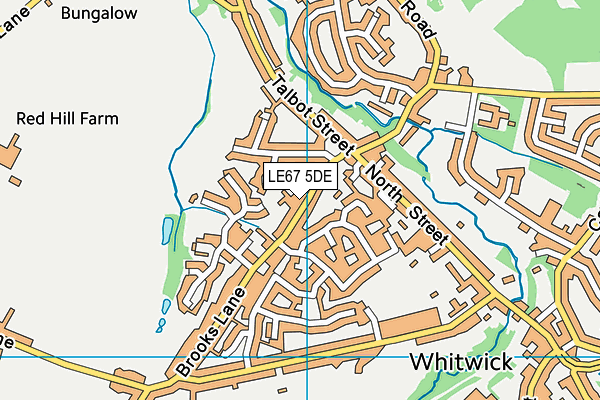 LE67 5DE map - OS VectorMap District (Ordnance Survey)