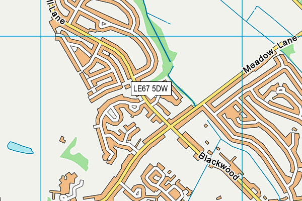LE67 5DW map - OS VectorMap District (Ordnance Survey)
