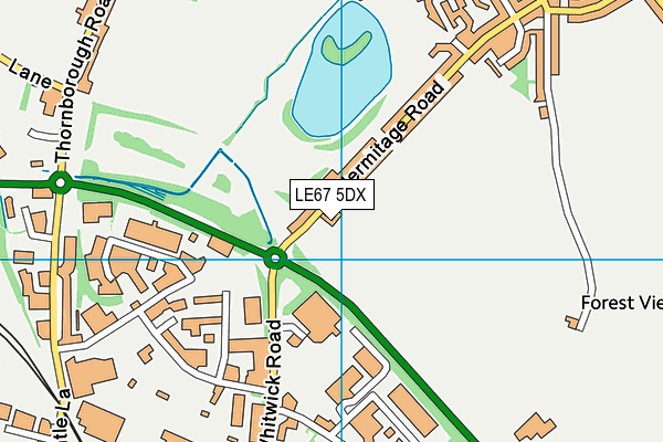 LE67 5DX map - OS VectorMap District (Ordnance Survey)