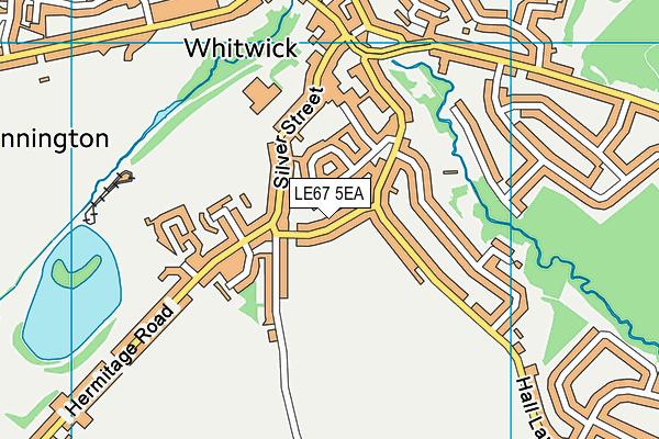 LE67 5EA map - OS VectorMap District (Ordnance Survey)
