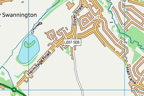 LE67 5EB map - OS VectorMap District (Ordnance Survey)