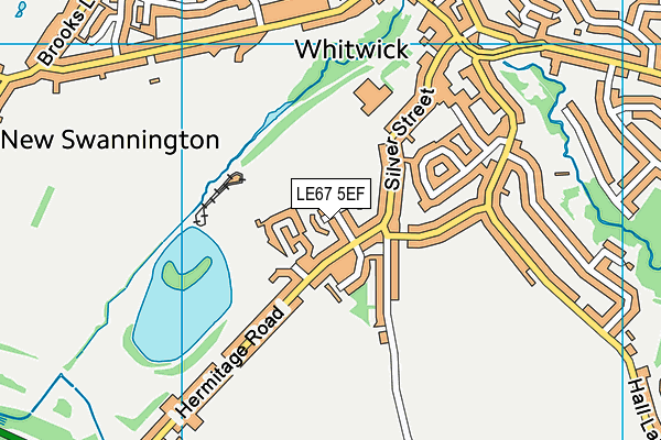 LE67 5EF map - OS VectorMap District (Ordnance Survey)