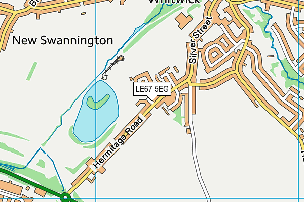LE67 5EG map - OS VectorMap District (Ordnance Survey)