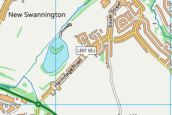 LE67 5EJ map - OS VectorMap District (Ordnance Survey)