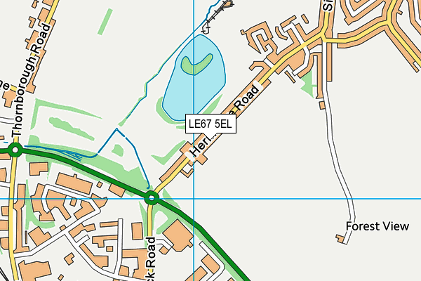 LE67 5EL map - OS VectorMap District (Ordnance Survey)