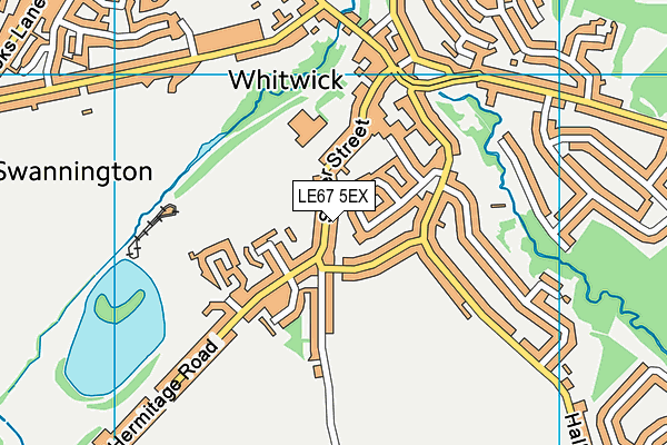 LE67 5EX map - OS VectorMap District (Ordnance Survey)