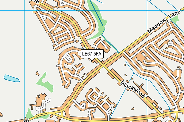 LE67 5FA map - OS VectorMap District (Ordnance Survey)