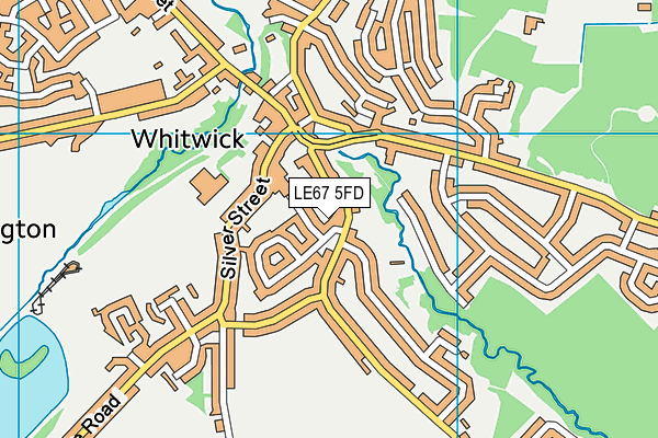 LE67 5FD map - OS VectorMap District (Ordnance Survey)