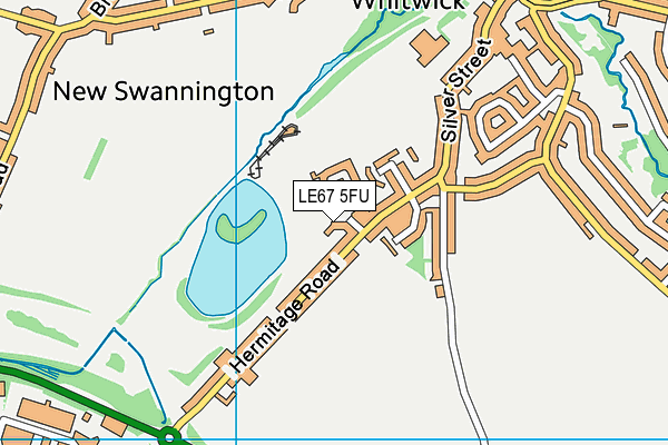 Hermitage Recreation Ground map (LE67 5FU) - OS VectorMap District (Ordnance Survey)