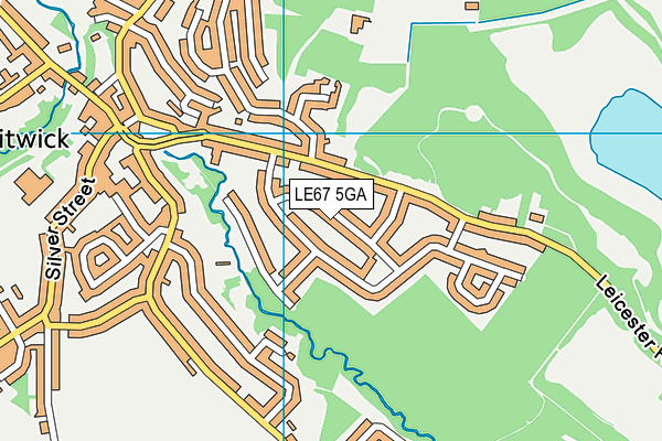 LE67 5GA map - OS VectorMap District (Ordnance Survey)