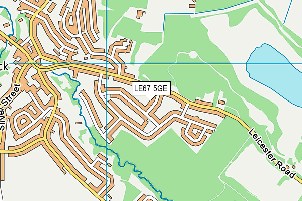 LE67 5GE map - OS VectorMap District (Ordnance Survey)