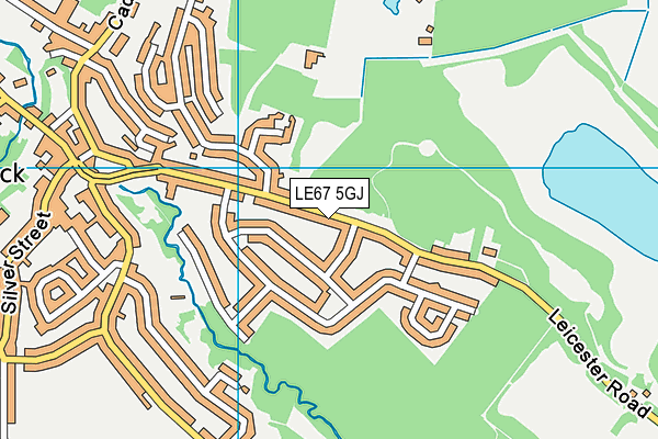 LE67 5GJ map - OS VectorMap District (Ordnance Survey)