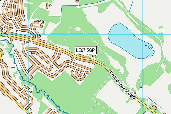 LE67 5GP map - OS VectorMap District (Ordnance Survey)