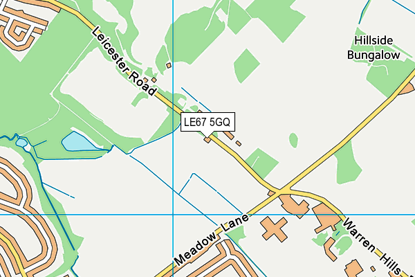 LE67 5GQ map - OS VectorMap District (Ordnance Survey)