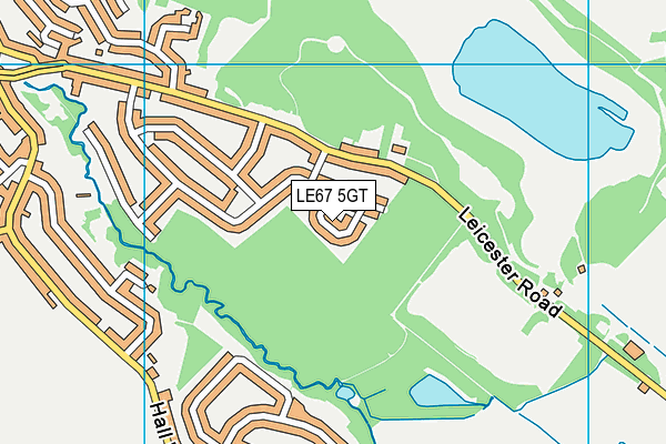 LE67 5GT map - OS VectorMap District (Ordnance Survey)