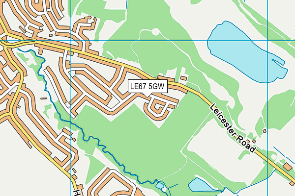 LE67 5GW map - OS VectorMap District (Ordnance Survey)