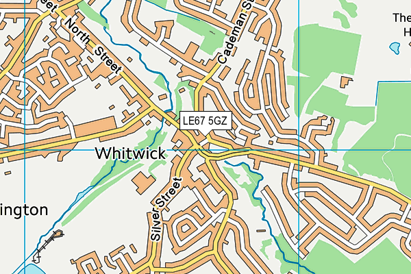 LE67 5GZ map - OS VectorMap District (Ordnance Survey)