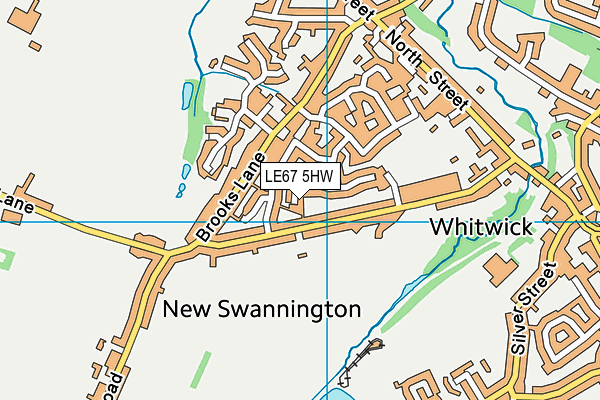 LE67 5HW map - OS VectorMap District (Ordnance Survey)