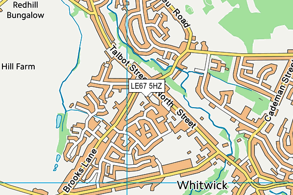 LE67 5HZ map - OS VectorMap District (Ordnance Survey)