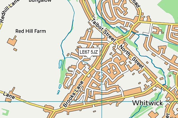 LE67 5JZ map - OS VectorMap District (Ordnance Survey)